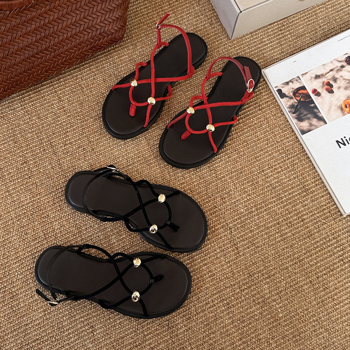 Femme Elegant Kryds Sandaler Stilla