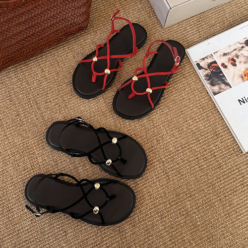 Femme Elegant Kryds Sandaler Stilla