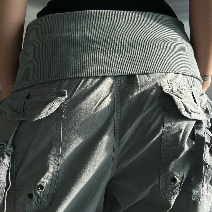 Dame Fashionable Cargo Pants with Elastic Waistband and Practical Pockets Skovae