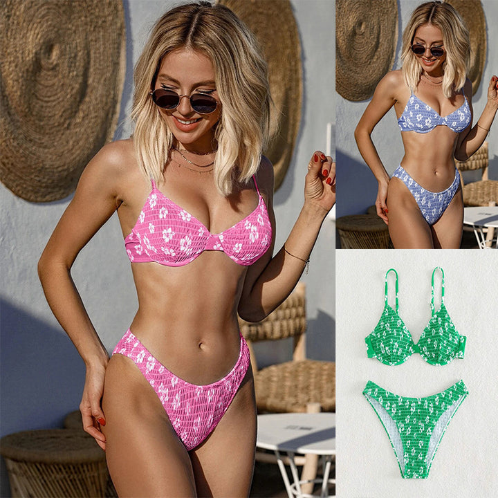 Dame Højskåret Bikini med polstret top og justerbare stropper Stilla