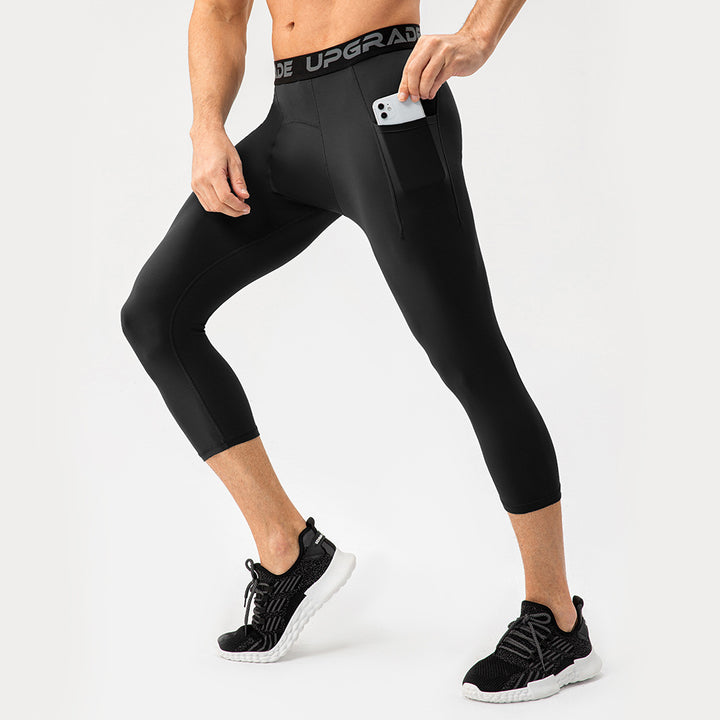 Herrer Sporty Kompressionsleggings med praktiske sidelommer og åndbare egenskaber Stilla