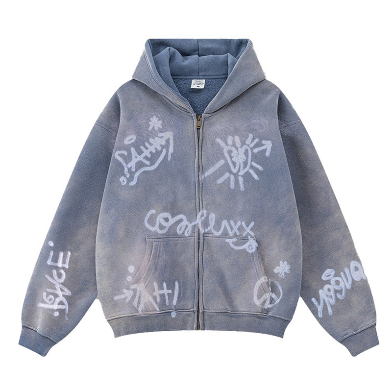 Kvinders Graffiti Print Hoodie Stilla