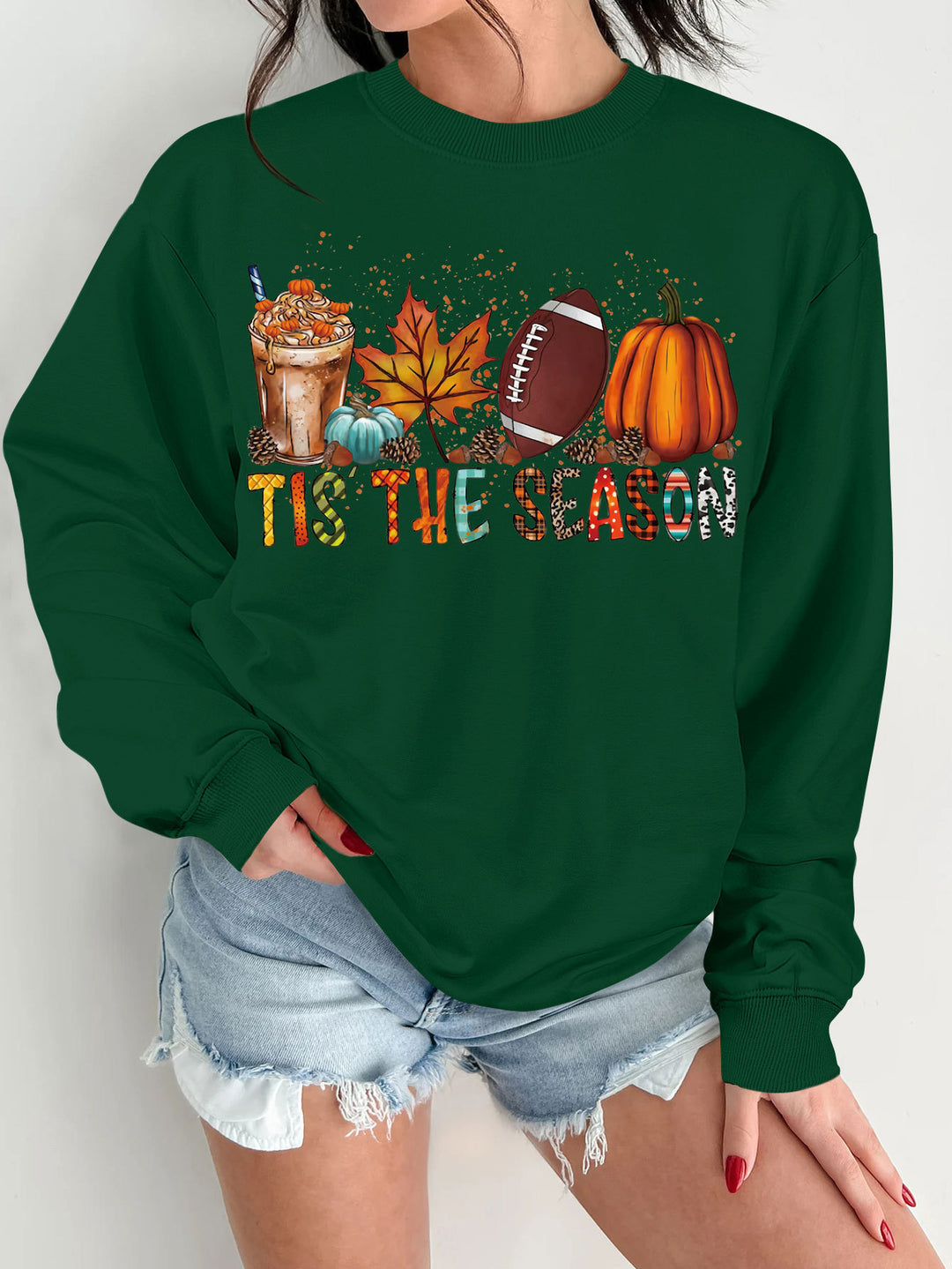 Women's sweatshirt with autumn motif and relaxed fit Stilla