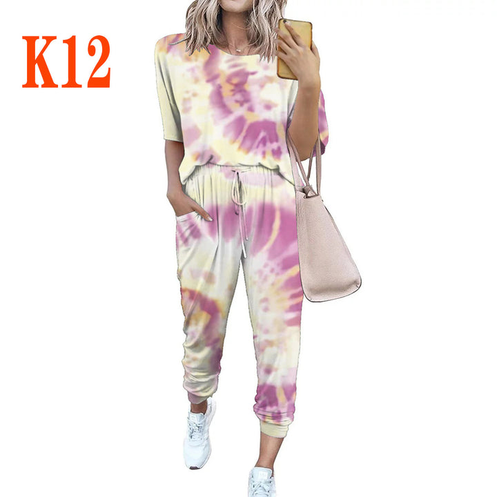 Dame afslappet jumpsuit med blomsterprint og elastisk bånd Stilla
