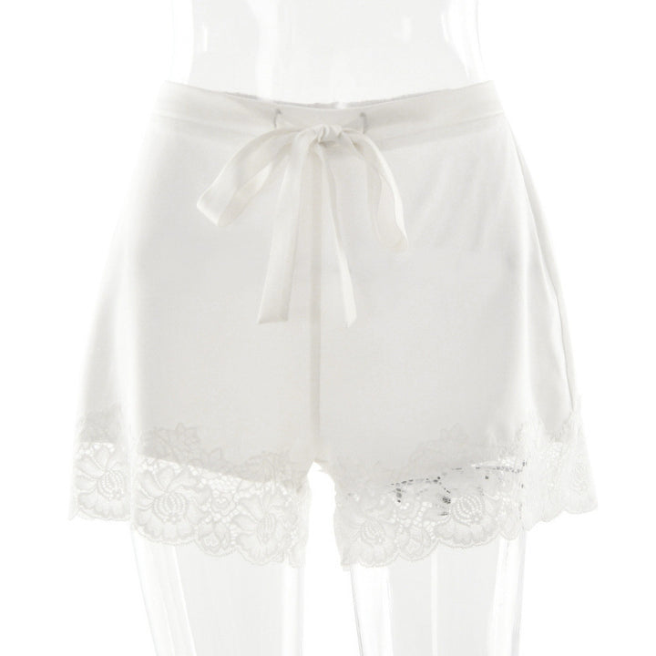 Damen Luxus Nachtshorts mit eleganter Spitzendetail Skovae