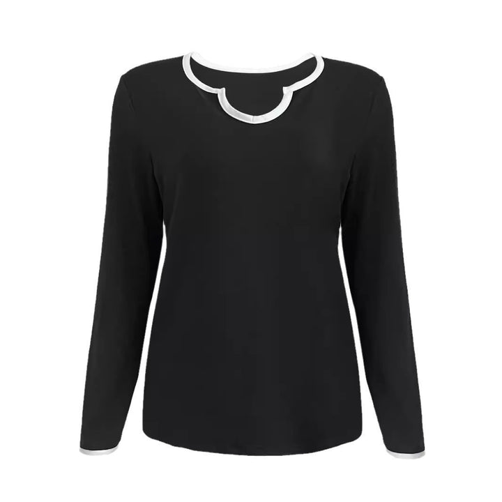 Dame Loungewear-sæt med bred snit og kontrasterende dekorationer Stilla