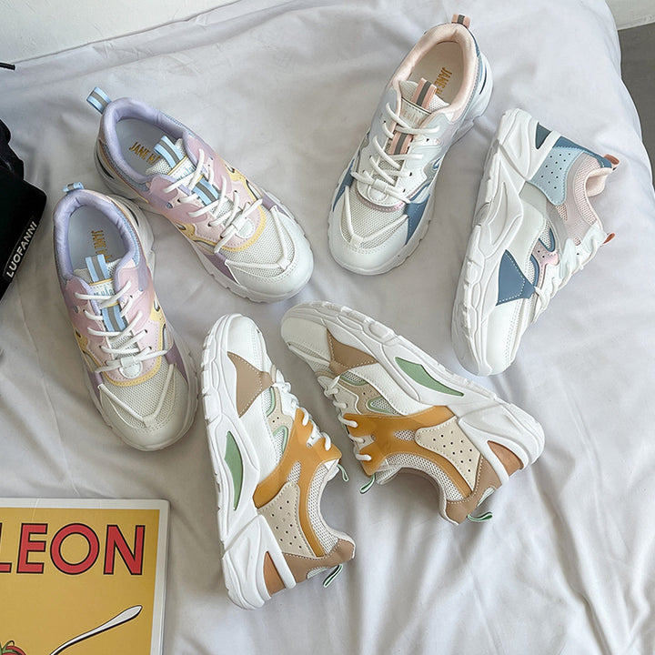 Dame Sporty Chunky Sneakers med åndbar mesh-konstruktion og stabiliserende sål Stilla
