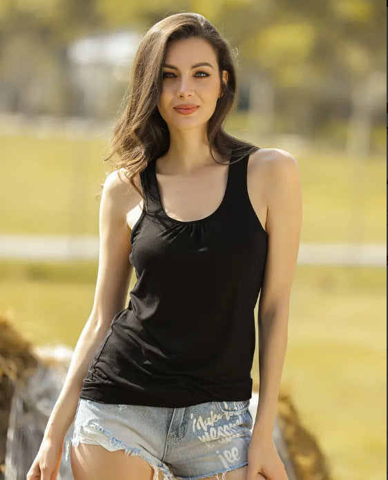 Dame Scoop Hals Jersey Tanktop Stilla