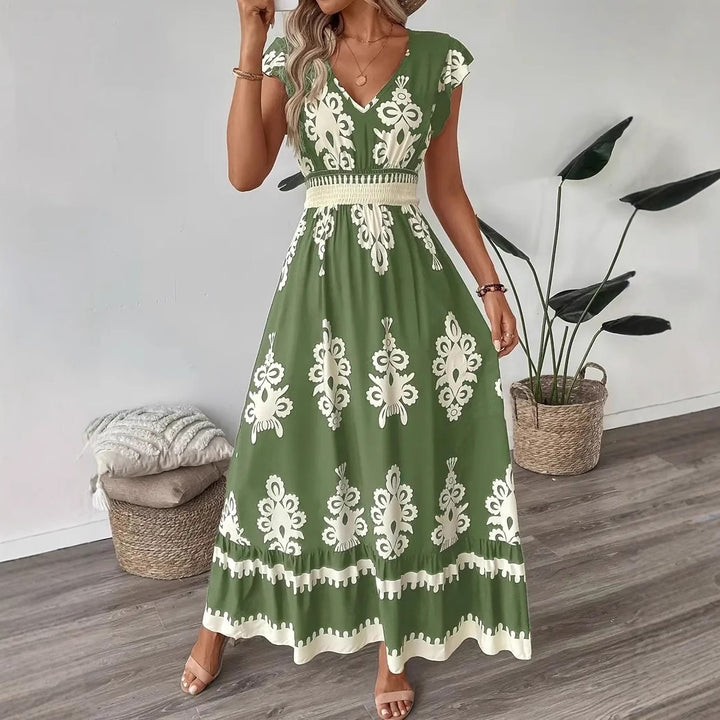 Damer Bohemian Broderet Maxi Kjole Stilla
