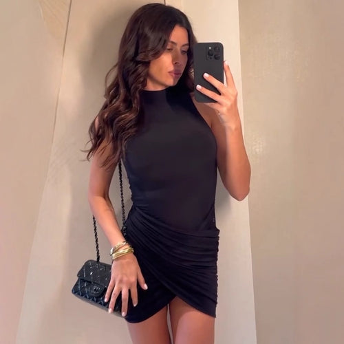 Damer Bodycon Kjole med højtstående Krave Stilla