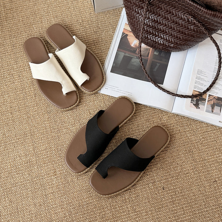 Dame Casual Tanga Slide Sandaler med polstret fodbed Stilla