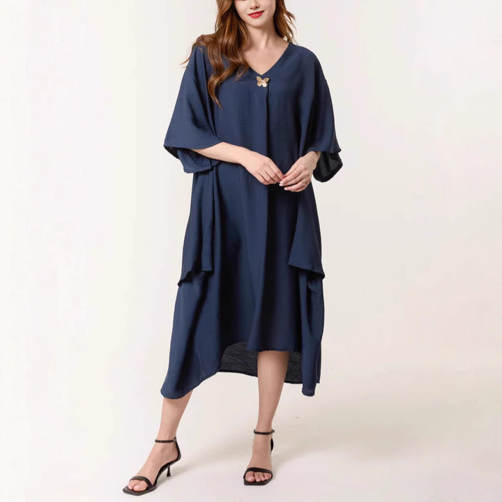 Dame Casual V-Hals Maxi Tunika Kjole Stilla