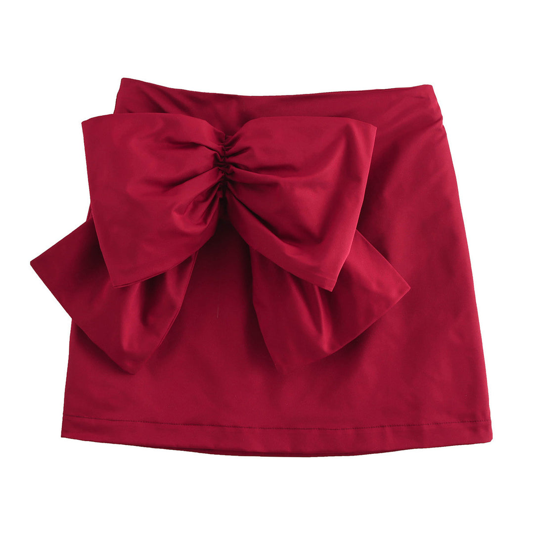 Femme Elegante Sløjfe-Detail Mini Nederdel Stilla