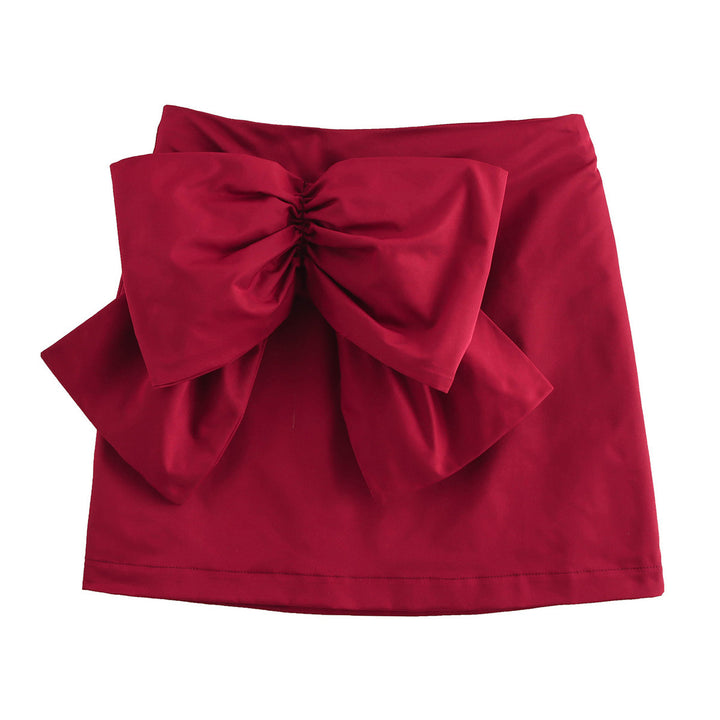 Femme Elegante Sløjfe-Detail Mini Nederdel Stilla