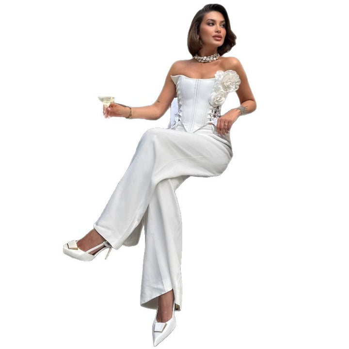 Dame Elegant Korset-top med vide ben Stilla