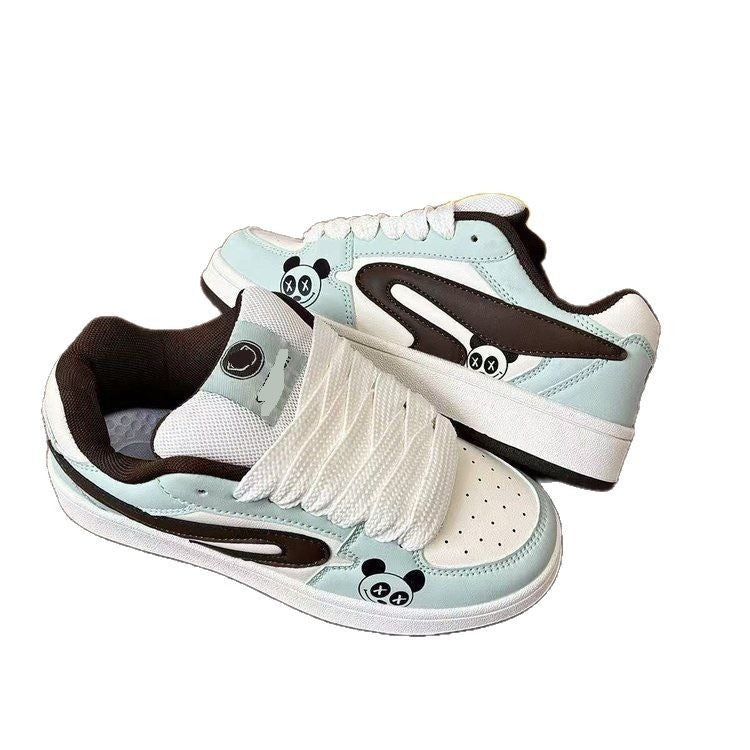 Dame Sneakers i det søde Pandamønster med komfortabel polstret indersål Stilla