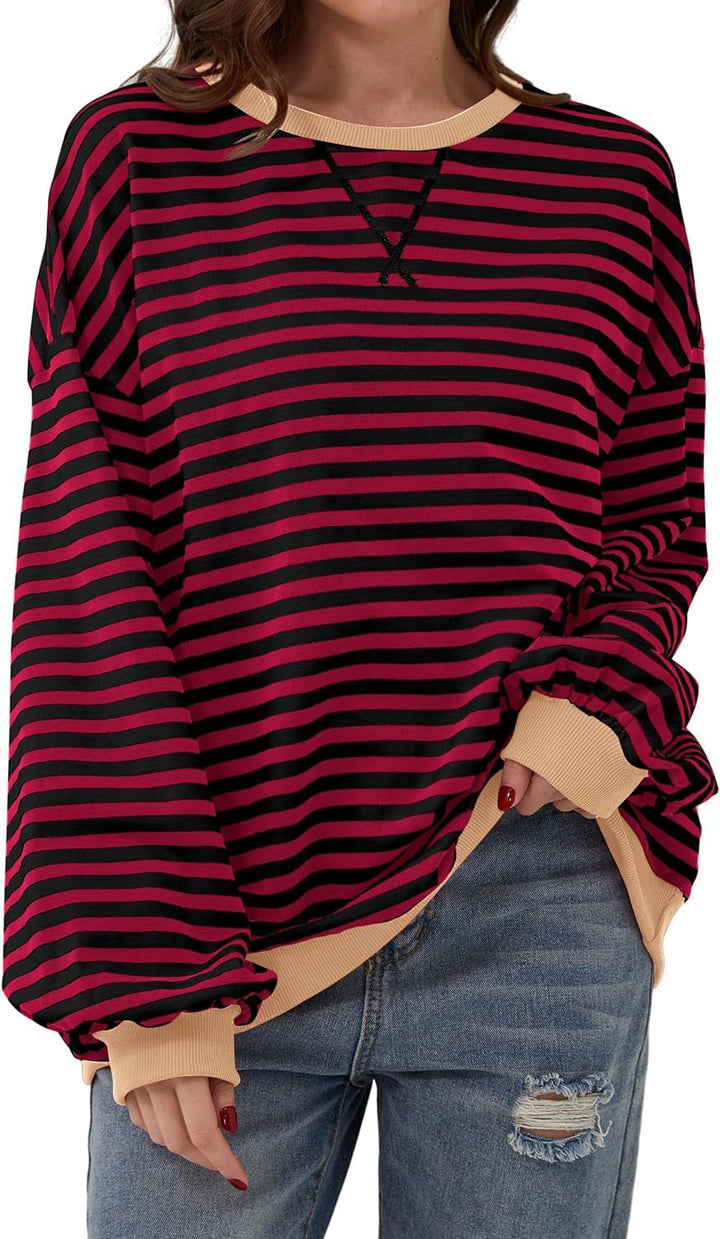 Stilla | Casual, Stribet Pullover Med Løs Pasform