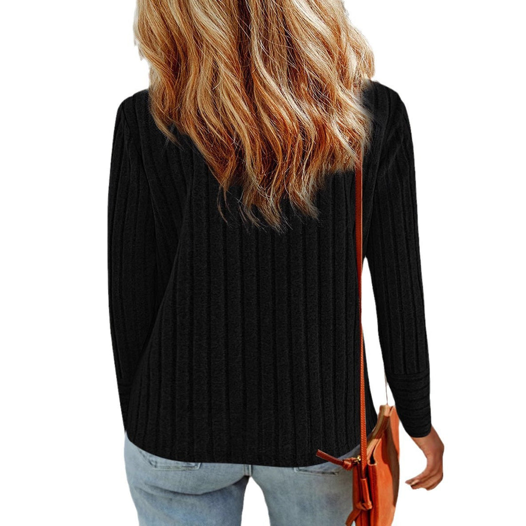 Dame Struktureret Pullover med moderne Knapper Stilla