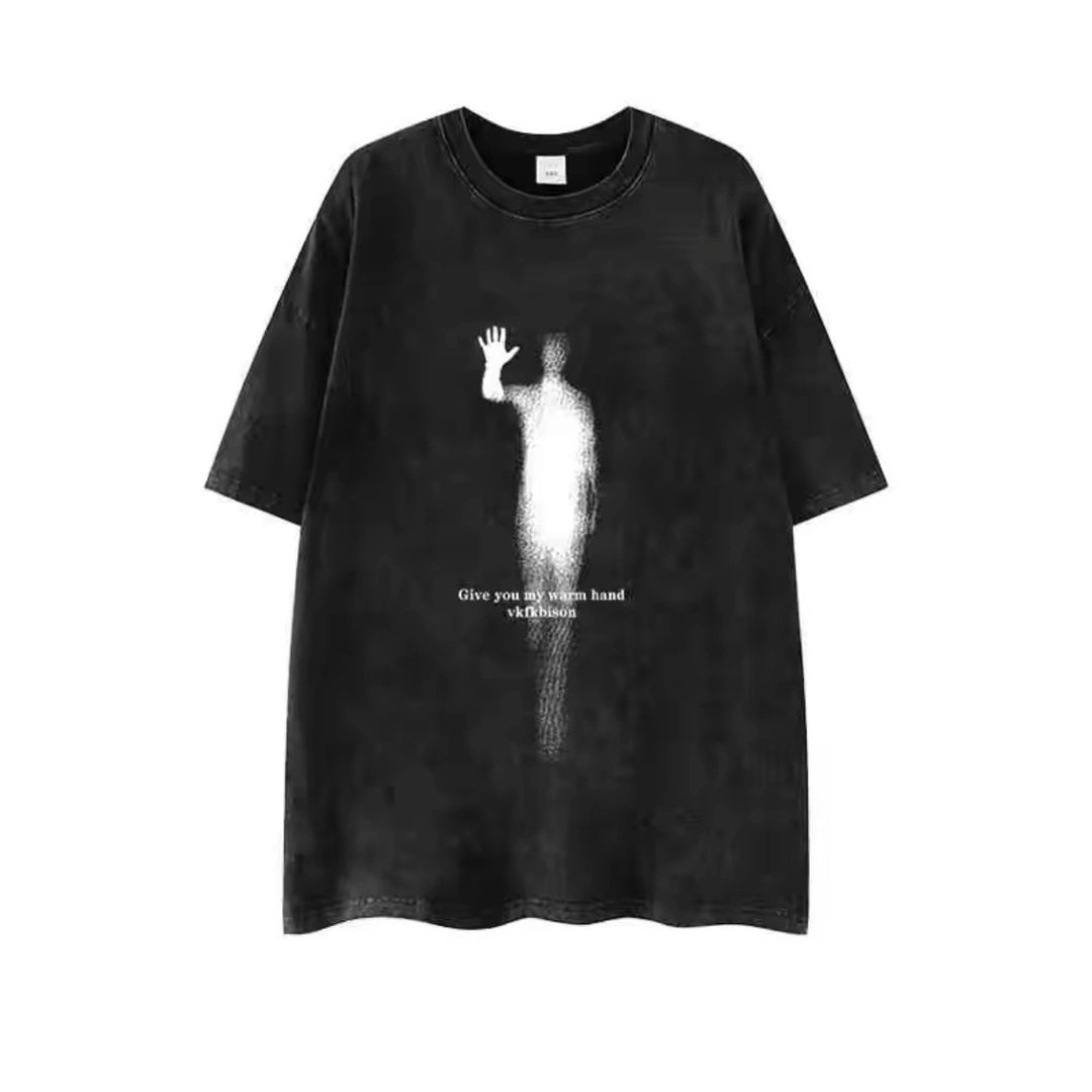 Dame T-shirt med kunstnerisk motiv og afslappet snit Stilla