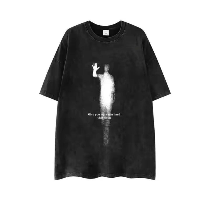 Dame T-shirt med kunstnerisk motiv og afslappet snit Stilla