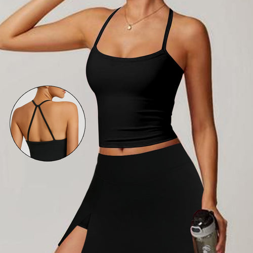 Dame Sporty Tanktop med kombineret Mini nederdel Skovae
