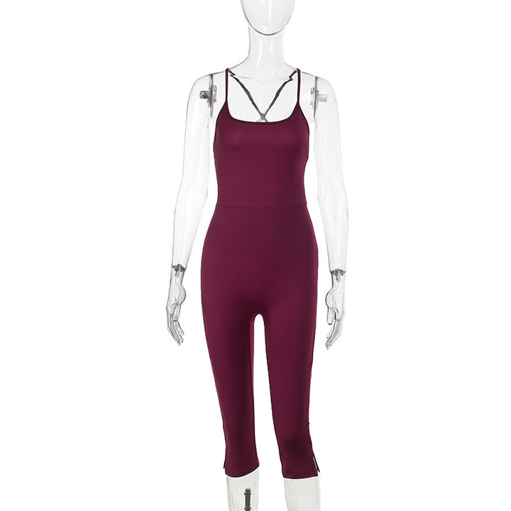 Dame sporty one-piece med spaghetti stropper og tætsiddende snit Skovae