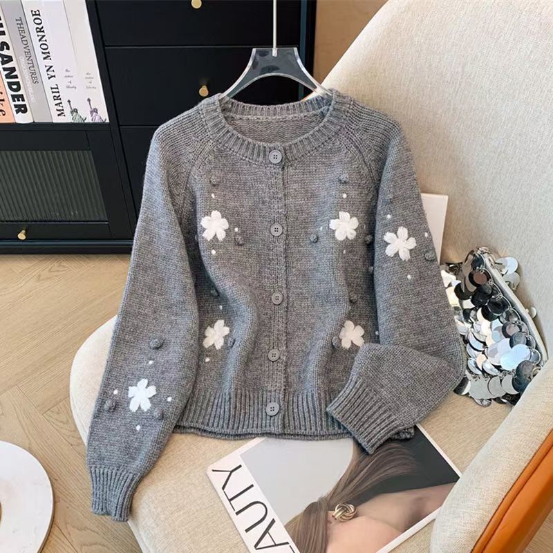 Kvinders cardigan med blomstermotiv Stilla