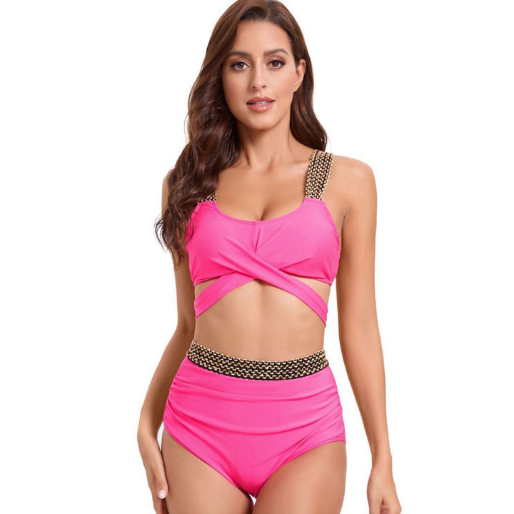 Damer Sporty Bikini-Sæt med raffineret indviklingsdesign og justerbare stropper Skovae