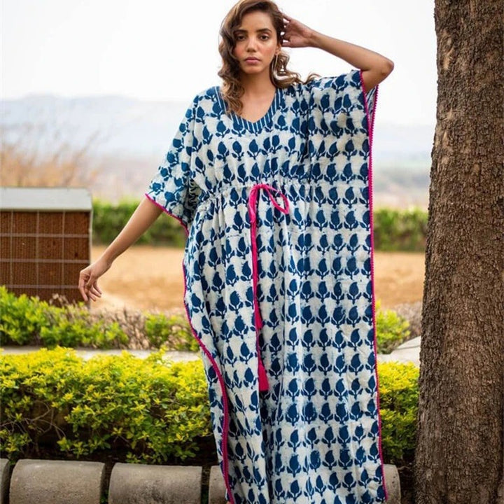 Kvinder kaftan med moderne mønster og bælte Stilla