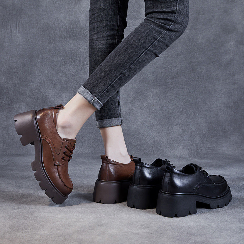 Dame Chunky Heel Snørebånd-Oxfords Stilla