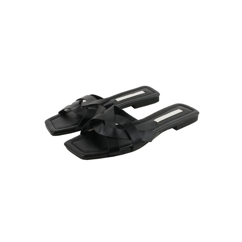 Dame Elegant Kryds Over Kast Sandaler Stilla