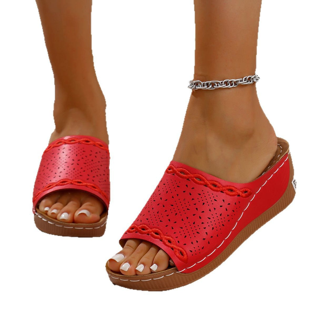 Dame Perforerede Slide Wedge Sandaler Stilla