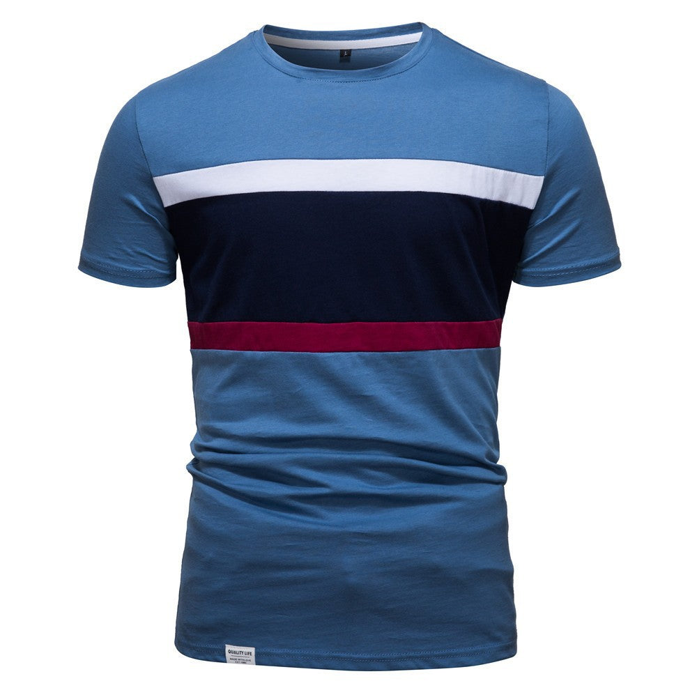 Herrer mode T-shirt med trendy farveblokke Stilla