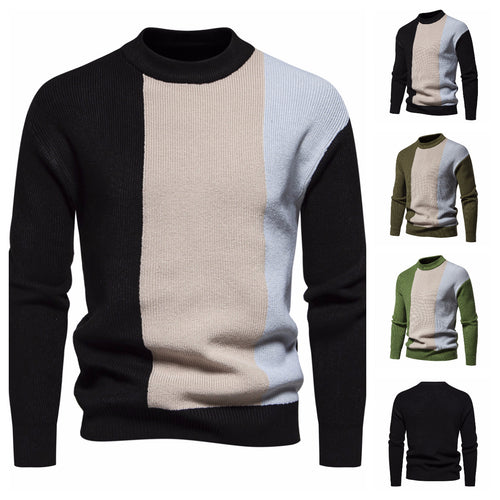 Stilfuld herre-farveblok-højhals-sweater Stilla
