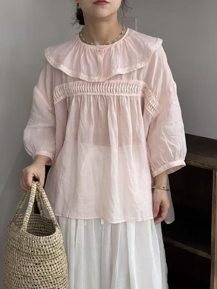 Femme Rüschenausschnitt Boho-bluse Stilla