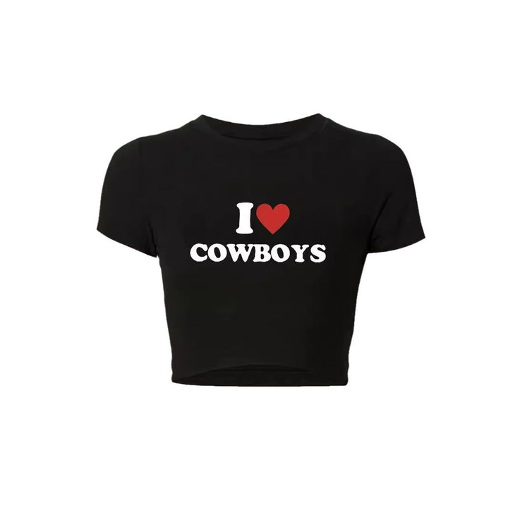 Dame figursyet kortærmet T-shirt med legesygt tryk Skovae