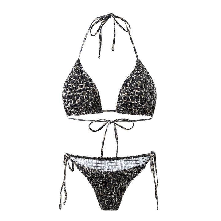 Dame Triangel-Bikini med legesygt leopardprint og justerbare bånd Stilla