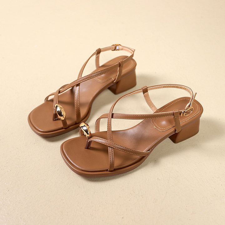 Dame elegante blokhæl slide sandaler Stilla