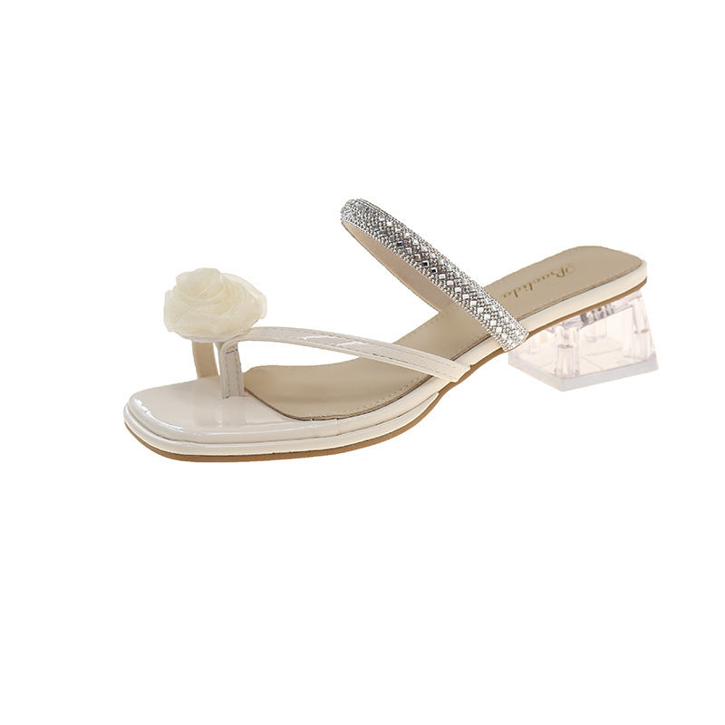 Dame Elegant Pyntet Åben-Tå Mules Stilla