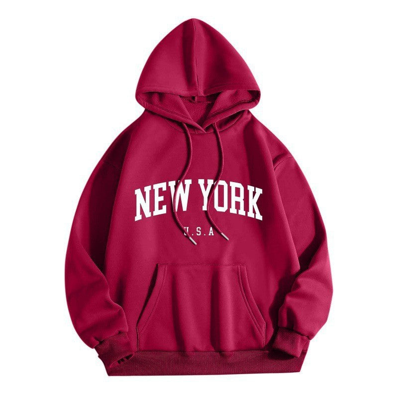 Dame hoodie med stilfuld New York print Skovae