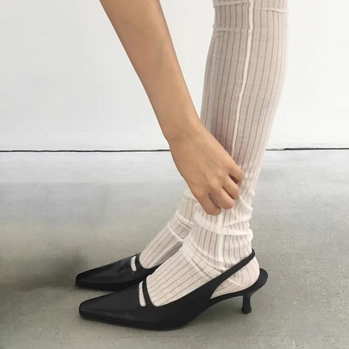 Damer Elegant Spidssko Slingback Høje Hæle med Justerbar Rem Stilla