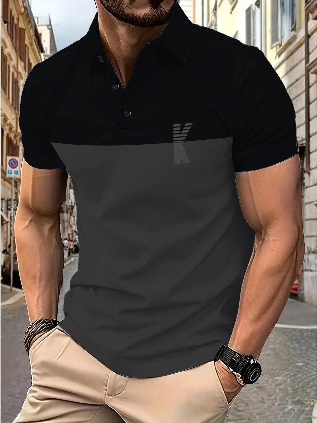 Herrer Poloshirt med moderne farvegradient og åndbare egenskaber Stilla