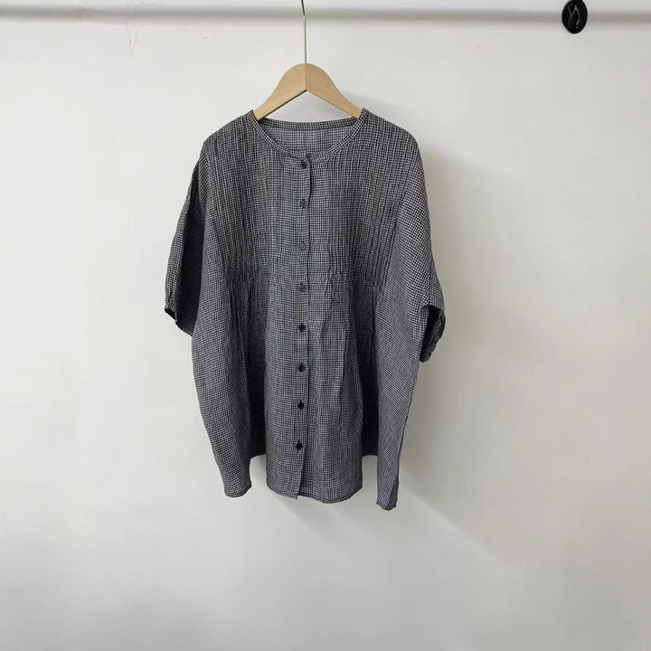 Femme Ternet Knap-Bluse Stilla
