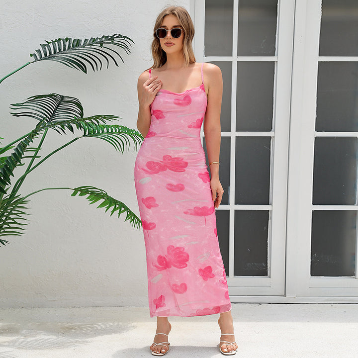 Dame maxikjole med blomsterprint Stilla