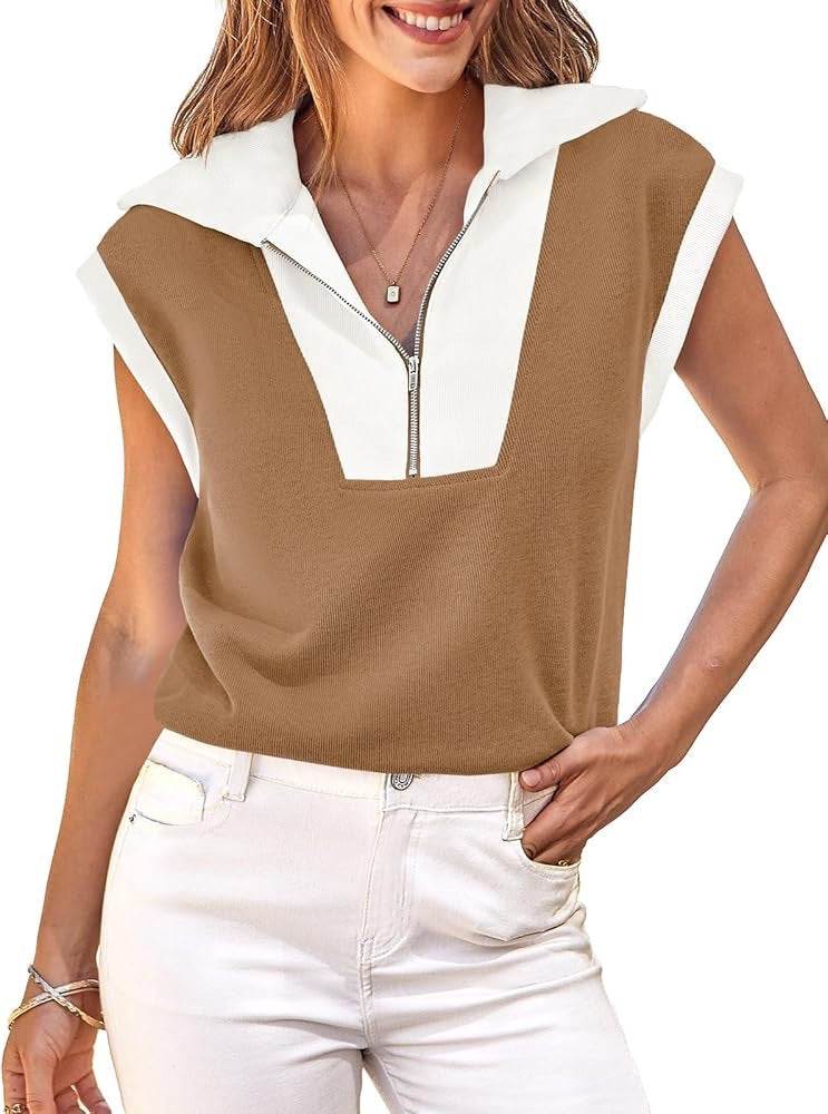 Dame Zip-Up Kortærmet Pullover Stilla