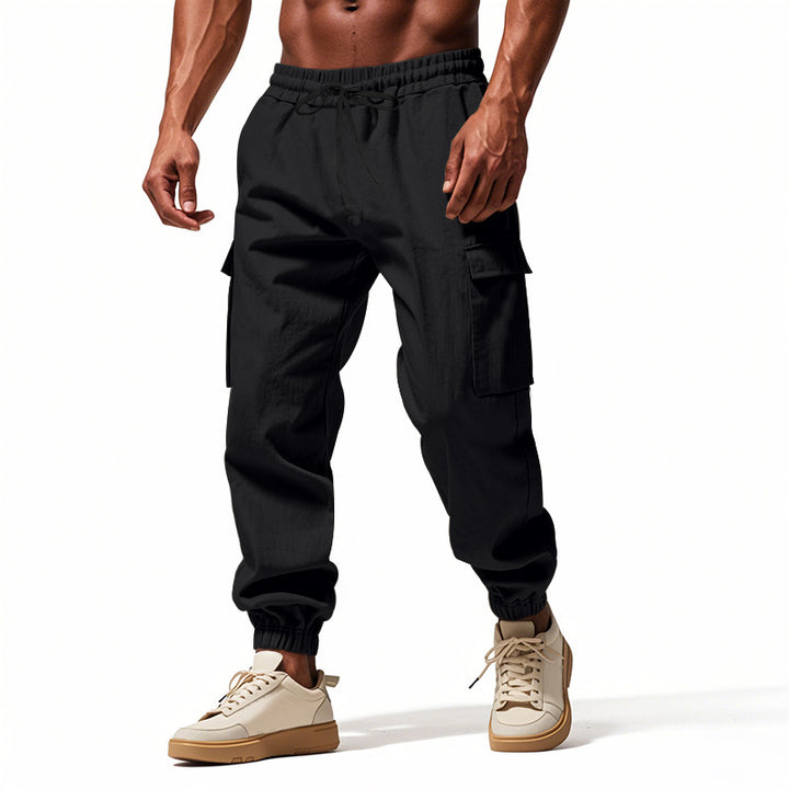 Herrer Cargo-joggingbukser med elastisk talje og multifunktionelle lommer Stilla