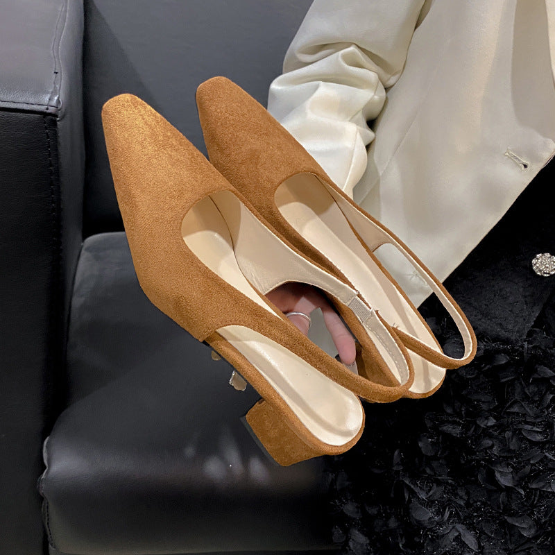 Dame Elegant Slingback Blockhæl Mules Stilla