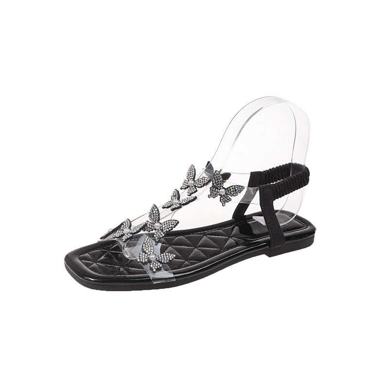 Dame elegante sandaler med strassdekorationer Stilla