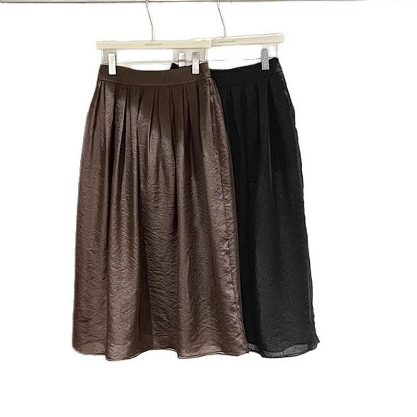 Dame alsidigt shorts- og nederdelssæt lavet af flydende stof med elastisk talje Stilla
