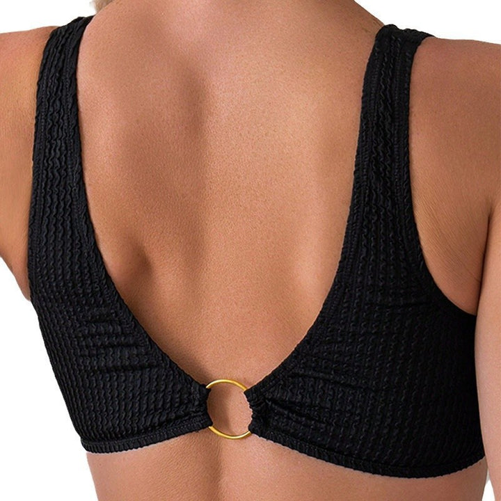 Dame Sporty bikini med høj talje og elegant ringdetalje Skovae